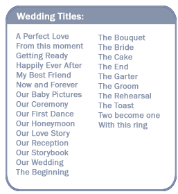 Wedding Titles